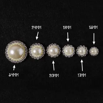 20buc/lot 6 Dimensiune Mini Manual de Metal Stras Pearl Button Clar Aliaj Artificial Cristale Flatback Bijuterii Dcorative Butoane