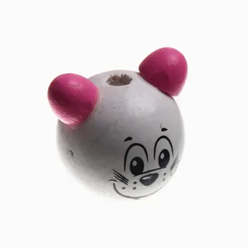 20BUC Margele din Lemn 3D Panda Minunat& Cat Fata Zambitoare Barba Margele pentru Bijuterii DIY Rattle Suzeta Clip lollipop Attachme