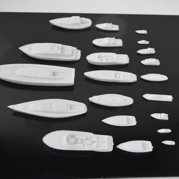 21pcs Miniatură Barca Model 1-9CM Plastic Amestecat Toy Alb Model de Barca pentru Modelul Buidling Jucărie Kituri