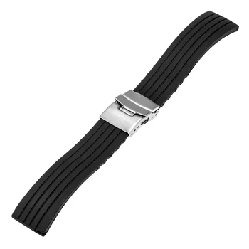 24mm Silicon Cauciuc curea de Ceas pentru Sony Smartwatch 2 SW2 Înlocuire Curea Curea Bratara din Otel Inoxidabil Incuietoare Cataramă