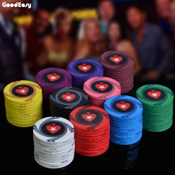 25pcs/set Casino Piersic inima Poker Texas Blak Jack Ceramice de Poker Chips-uri mai ușor de Monede Seturi de Lux Set Pokerstars Personalizabil
