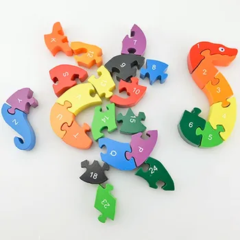 26 de Litere engleză Jucării Creierul Minunat din Lemn Șarpe Puzzle 3D, Puzzle Copii Educative Jucarii din Lemn M09