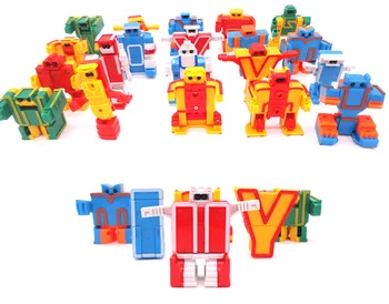 26pcs limba engleză Scrisoare de roboți Deformare Alfabetul Transformare roboți Puzzle Asamblat Robot Educativ pentru copii să învețe limba engleză