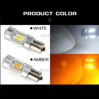 2x BAU15S S25 1156 PY21W Amber Inversă Bec Led 2835 Chips-uri Auto de Semnalizare Luminile de Frână Automată Lampă pentru circulație Diurnă Lumina Alb