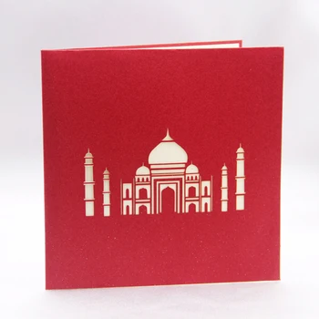 (3 piese/lot) de Afaceri Personalizate Disponibile Epocă Indian Taj Mahal 3D POP-Up de Felicitare 3D Ziua de Suveniruri Carduri Cadou C3028
