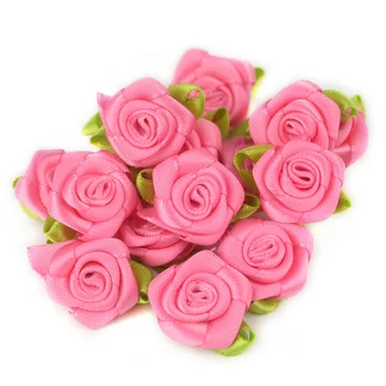 300 BUC 2 CM Mătase Artificială Mini Rose Flori Capetele Face Panglica de Satin DIY Meșteșug Scrapbooking Aplicatiile Pentru Decor Nunta