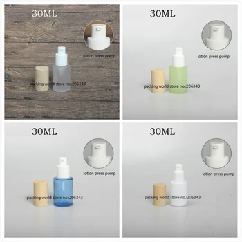 30ml mat/verde/albastru/alb sticlă de forma de lemn capac pentru ser/lotiune/emulsie/de fundație/de îngrijire a pielii cosmetice de ambalare