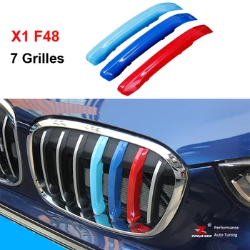 3colors M Styling Grila Fata Tapiterie motorsport Benzi grill Acoperi Decoratiuni Autocolante pentru 2016-2017 BMW X1 F48 7 Grile