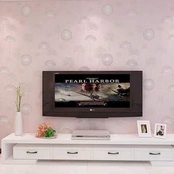 3D Tapet Romantic Pink Dandelion Fibre de Lemn Non-Țesute Flocking Foto gazete de Perete Camera de zi Dormitor Papel De Parede 3D Sala