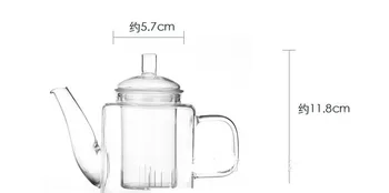 3pcs/lot de vânzare fierbinte 400ml rezistent la temperaturi ridicate pătrat ceainic de sticla cu 2 buc 50ml strat dublu de sticlă ceașcă de ceai set OL 0124