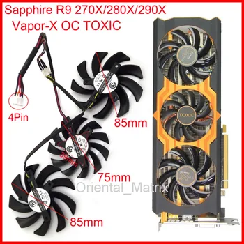3pcs/Lot PLD09210D12HH PLD08010S12HH DC12V 4Pin VGA Ventilator Pentru Sapphire R9 270X 280X 290X Vapor-X OC TOXIC Graphics Card de Fan