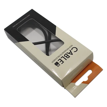 40Pcs/Lot 5.5*12.5*2cm Telefon Mobil Data Linia de Cutii Pentru Ambalarea Cablu USB Display de tip Boutique de Hârtie Colorată Cutie Cu Hang Gaura