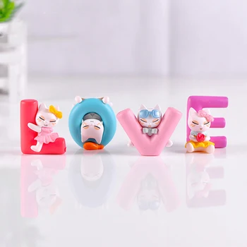 4buc Diy Kawaii Iubesc Pisica Figurine Miniaturale Ornamente artizanale de Păpuși în Miniatură de Nunta de Decorare Materiale Accesorii pentru Casa