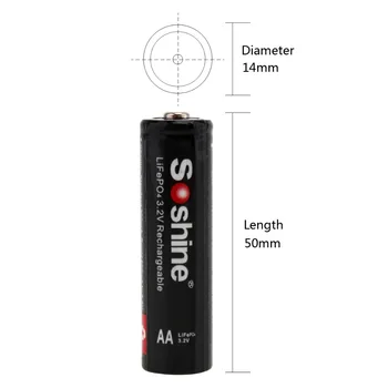 4buc Soshine 3.2 V 700mAh Baterie AA 14500 LiFePO4 Baterie Reîncărcabilă + Portable Bateriei Cutie de Depozitare de Caz