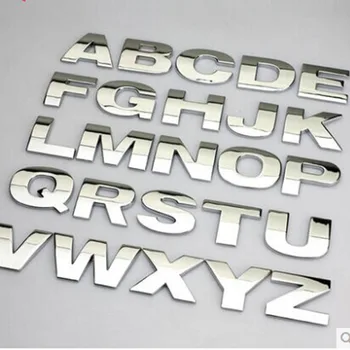 5 buc/lot Masina 3D Metal digital Autocolant limba engleză Scrisoare de la a la Z și de la 0 la 9 Numărul și punct de styling auto corpul emblema, insigna de calitate superioară