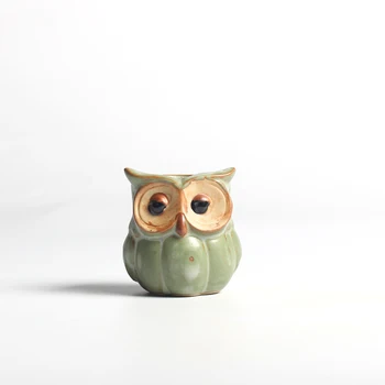 5 Buc/Set Creativ Ceramica Forma De Bufnita Mini Ghivece De Flori