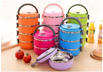 5 Culori Solide Rotunde Cutie Bento Boluri de Vânzare la Cald Izolatie Termica din Otel Inoxidabil Cutii Student Cutie de Prânz Lunchbox Alimente ontainer