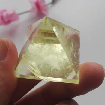 50g Clar Naturale Citrin Piramida de Cuart Cristal Galben de Puncte Materiale Reziliat Lustruit Reiki de Vindecare Fengshui Decoratiuni