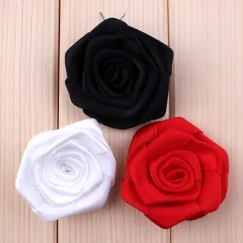50pcs/lot 4cm 20colors Mini Panglica de Satin Rose Flori Pentru Fete Accesorii de Par Artificiale Flori Tesatura Pentru Copii Benzi