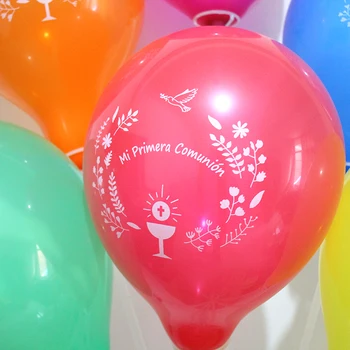 50pcs spaniolă primul Meu sfânta împărtășanie petrecere Temă Baloane decor,10 inch Mi Primera Comunion Colorate Latex, Baloane cu Heliu
