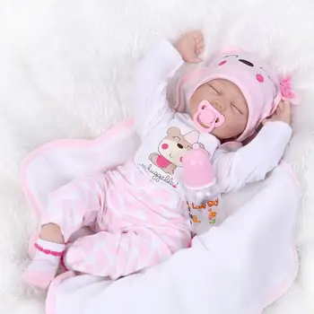 55cm Silicon Renăscut Baby Doll Copii Playmate Cadou pentru Fete Copilul în Viață Jucarii Moi pentru Buchete Papusa Bebe Renăscut Jucării Foto elemente de Recuzită