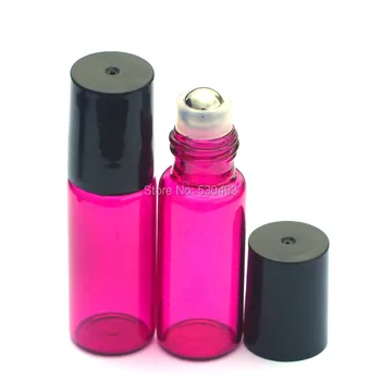 5pcs Fierbinte 5ml Gol Parfum Roll Sticle de Ulei Esential de unică folosință, Sticle cu Role cu Bile de Metal a Crescut de sticla