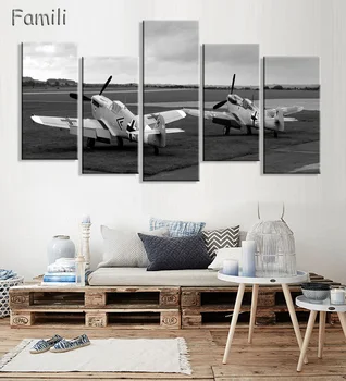 5Pieces/set Neînrămate HD Tipărite Avioane de luptă Imagine de Perete de Arta Canvas Print Decor Poster Canvas Moderne de Pictură în Ulei