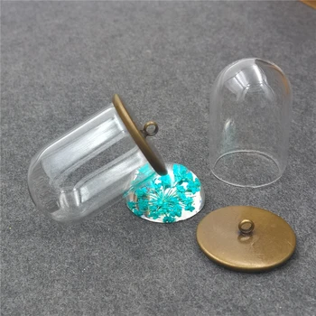 5sets/lot 30*20mm tub glob de sticlă cu baza concluziilor prezentate flacoane de sticlă pandantiv de sticlă accesorii bijuterii