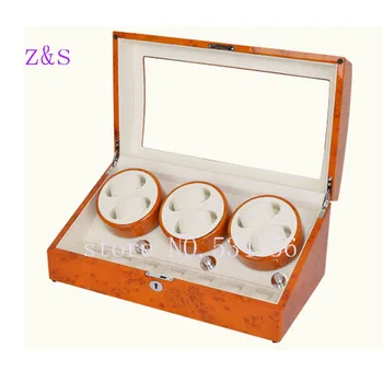 6+7wood watch winder cu luciu vopsea pian ceas cutie automată cutie de cadou caz ceas de stocare a afișa caseta de bijuterii
