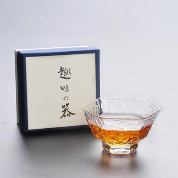 60ml Cires Japonez Ciocan Cupa Placat cu Aur, Rezistent la Căldură Ceașcă de Ceai Kung Fu Set de Ceai cu Apă Ceașcă de ceai cu o Cutie-Cadou
