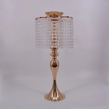 68cm Nunta de Aur Centrala Floare de Cristal Masă Suport Candelabru 10 buc/lot