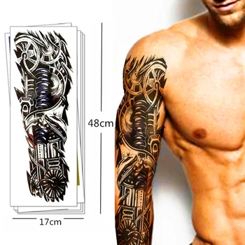 6pcs 3d Brațul Tatuaj Temporar Autocolante Chestii Misto Impermeabil Tradus Tatuaje Schelet Armura Tatuaj 3d Pentru Bărbat și Femeie