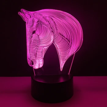 7 Culori Schimbare de Animale a CONDUS lumina de Noapte Cal 3D Birou Lampă de Masă USB Luces Navidad Lampara copil Copil Noutate Veioza P15