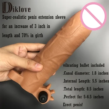 8.5 cm L realiste penis mâneci extindere cap solid extinde prezervativ penis extender cu glonț sex produsele pentru om