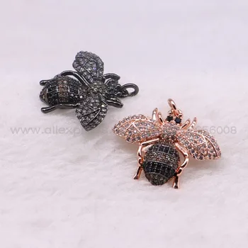 8 Buc Moda de metal Drăguț zbura Bug-uri mici insecte micro pave aripa Mica insectă pandantiv Mix de culoare bug-uri farmece de bijuterii pandantiv 3064