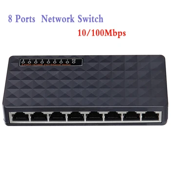 8 Porturi de Rețea, Switch 10/100Mbps Fast Ethernet RJ45 Comutator Lan Hub MDI Full/Half duplex schimb AC Prower Adaptor UE/SUA