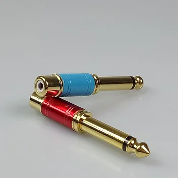 8pcs/4pairs Placat cu Aur Mono Jack 6.35 mm la RCA Feminin Jack Microfon Difuzor Prize Amplificator Audio de Sârmă Converter