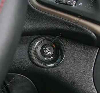 ABS Styling Auto Motor Start-Stop Buton de Apăsare Inel Capac Pentru Jeep Cherokee 2016 Fibra de Carbon Cereale Accesorii