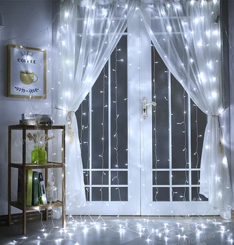 AC220V 2x2M 180 LED-uri sloi de gheață Cortina Șir de Lumini de Basm de Crăciun de Crăciun de Nunta de Decorare acasă petrecere in Gradina Ghirlanda Decor