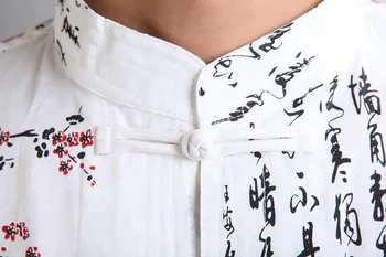 Alb de Bumbac Barbati Kung Fu Scurt Maneca Cămașă Tradițională Chineză Clasic de Îmbrăcăminte Hombre Camisa Marimea M L XL XXL XXXL Mntp24B