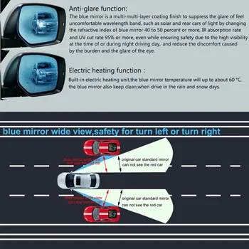 Albastru Oglinda Auto Oglinzile Laterale Orbire Dovada Oglindă cu LED-uri Lampa de Semnalizare Incalzite Oglinda Retrovizoare Pentru Toyota RAV4 2013-2016