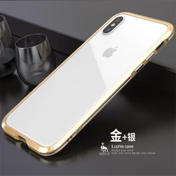Aluminiu Metal Bumper Pentru Apple iPhone X 10 Caz Ultra Subțire Subțire, rezistent la Șocuri Cover Pentru iPhone 7 8 Plus Cazul Barei de protecție Cadru