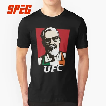 Amuzant Conor McGregor KFC Colonelul Harland Sanders Creative Design Tipărite Tricou Maneca Scurta Barbati din Bumbac Tricouri Funny T-Shirt