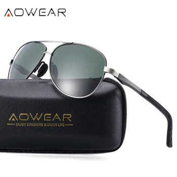 AOWEAR Mens Driver Ochelari de Aluminiu și Magneziu ochelari de Soare Aviator pentru Bărbați Polarizate de Conducere Ochelari de Soare Ochelari de sex Masculin de Înaltă Calitate 16