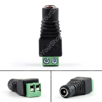 Areyourshop Vanzare 100 Buc 5.5 X 2.1 mm DC Plug de sex Feminin Butoi Adaptor Terminale Pentru CCTV Cam
