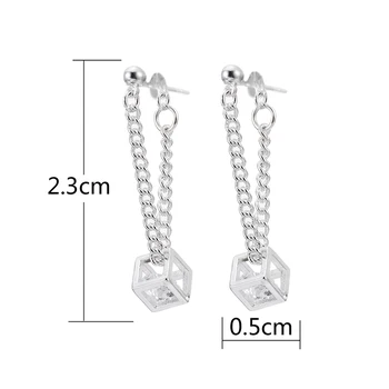 Argint 925 moda pătrat strălucitoare de cristal doamnelor'stud cercei bijuterii femei cadou picătură de transport maritim en-gros ieftine