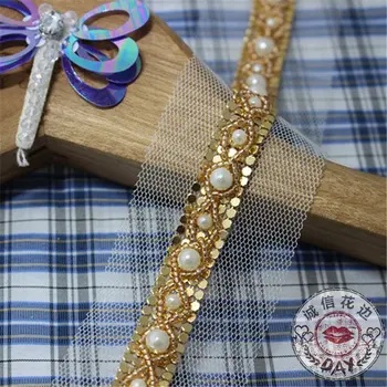 Aur argint accesorii din dantela Perle serie Pulover guler de dantelă decorare diy accesorii unghii șirag de mărgele cravate dantelă asieta