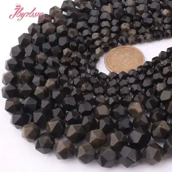 Aur Obsidian Fațete Margele din Piatra Naturala Pentru Colier Brățară Bijuterii DIY Face o Șuviță de 15