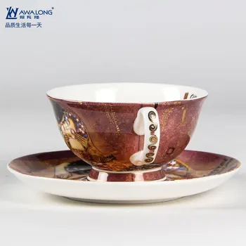 Austria picturi sărut pictura cafea Cesti&Farfurioare creative calitate bone china ceașcă de ceai set de după-Amiază cupa valul ceramice cadouri