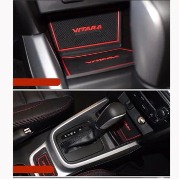 Auto-Styling Anti-Alunecare Cu Cuvinte În Mașină, autocolante Usi de Interior Groove Mat Cupa Pad Pentru Suzuki Vitara 2016 17pcs
